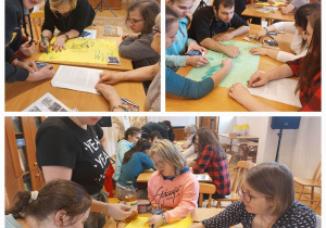 Ilustracja plastyczna opowiadania ,,Droga do szczęścia"- praca w grupach.
